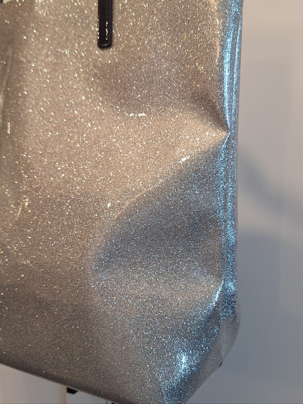 Kate Spade NY Silver Glitter "Live Colorfully" Shopper Tote EUC - Picture 5 of 6